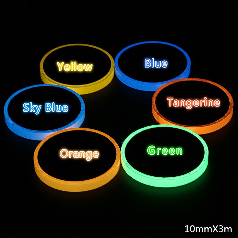 3M X 10Mm Lichtgevende Tl Night Hallowee Home Decor Waarschuwing Tape Muursticker Diy Strip Stickers Nacht Zelf-Lijm Glow