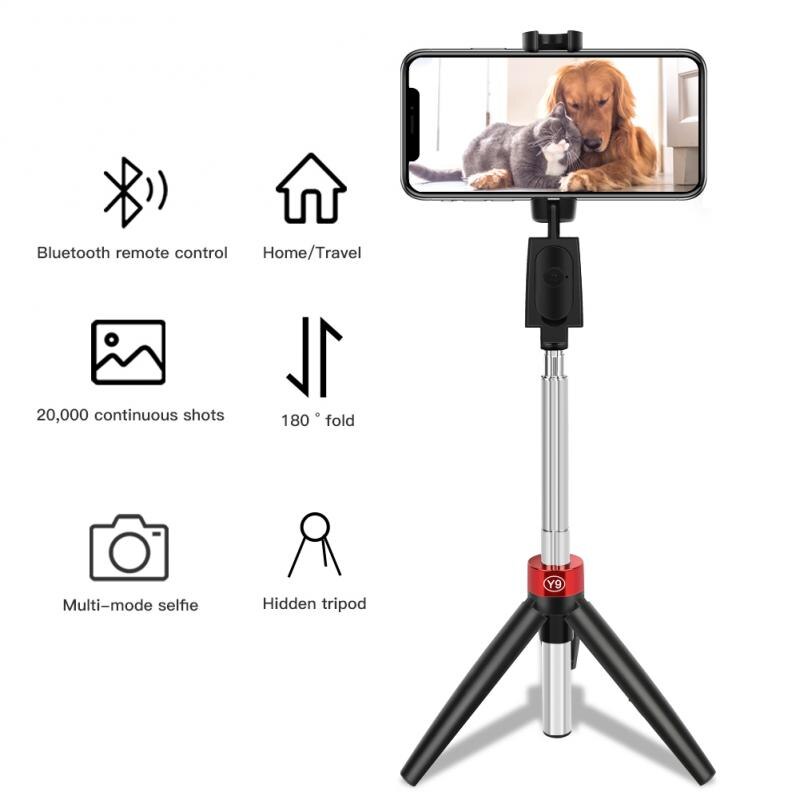 3 In 1 Wireless Bluetooth Selfie Stick For Iphone/Android/Huawei Foldable Handheld Monopod Shutter Remote Extendable Mini Tripod