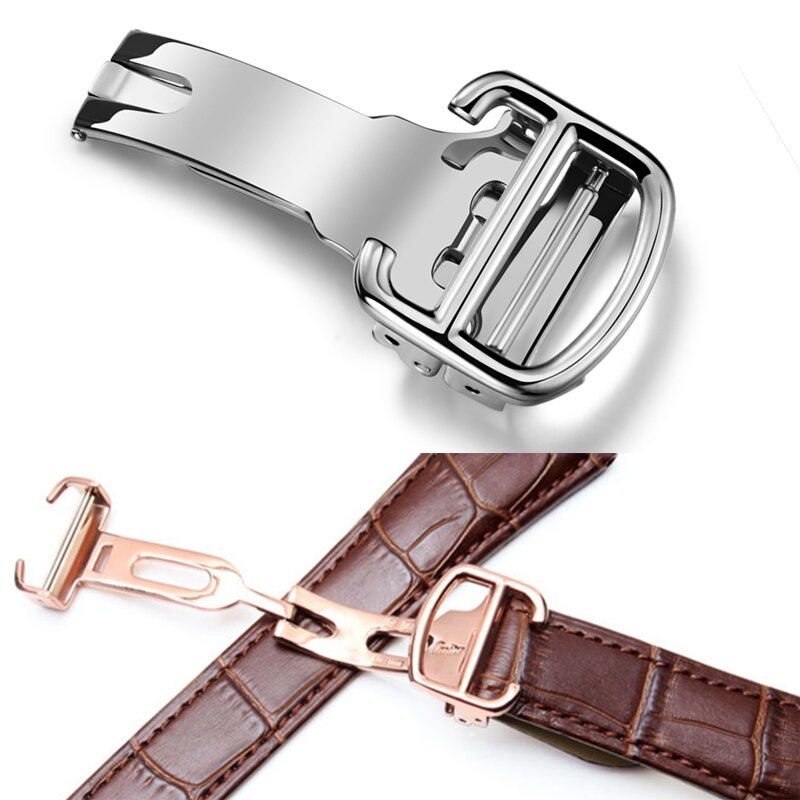 Universele Vlinder Sluiting Band Gesp Quick Release Drukknop Silver Deployment Gesp Rvs Horloge Accessoires
