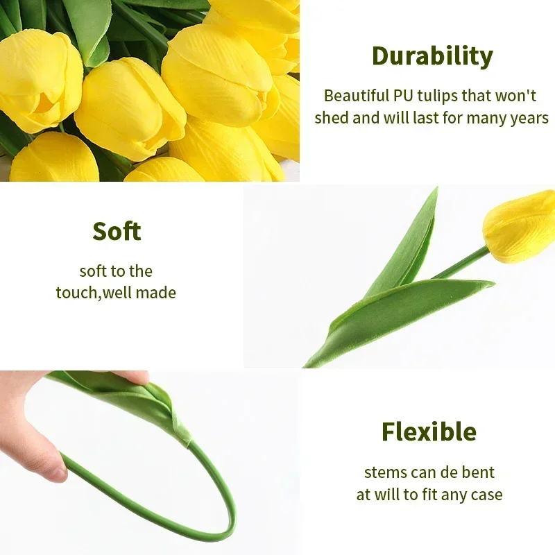 10pc Tulpe Hochzeit Künstliche Blumenstrauß Künstliche Blume Brautstrauß draussen Hausgarten Blumenstrauß Party Vase Dekorative Pflanze