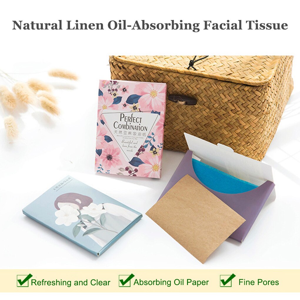 50 Stks/set Draagbare Facial Absorberend Papier Olie Controle Doekjes Absorberende Vel Vette Gezicht Reinigen Matten Tissue
