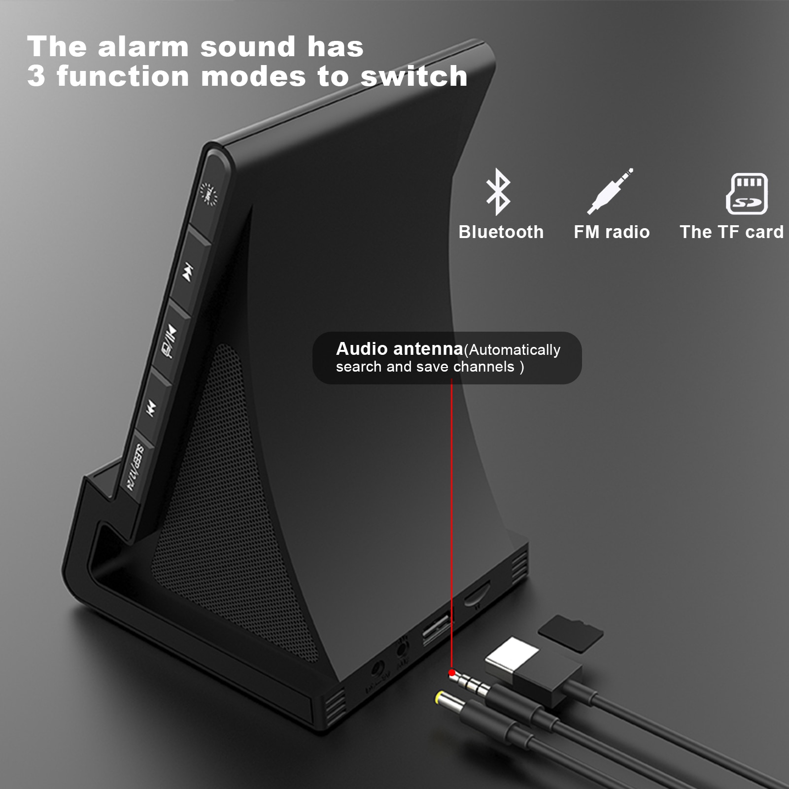 Wireless Charger Alarm Clock FM Bluetooth Playback LED Digital Alarm Clock Radio Remote Control Function Stereo Audio Equipment