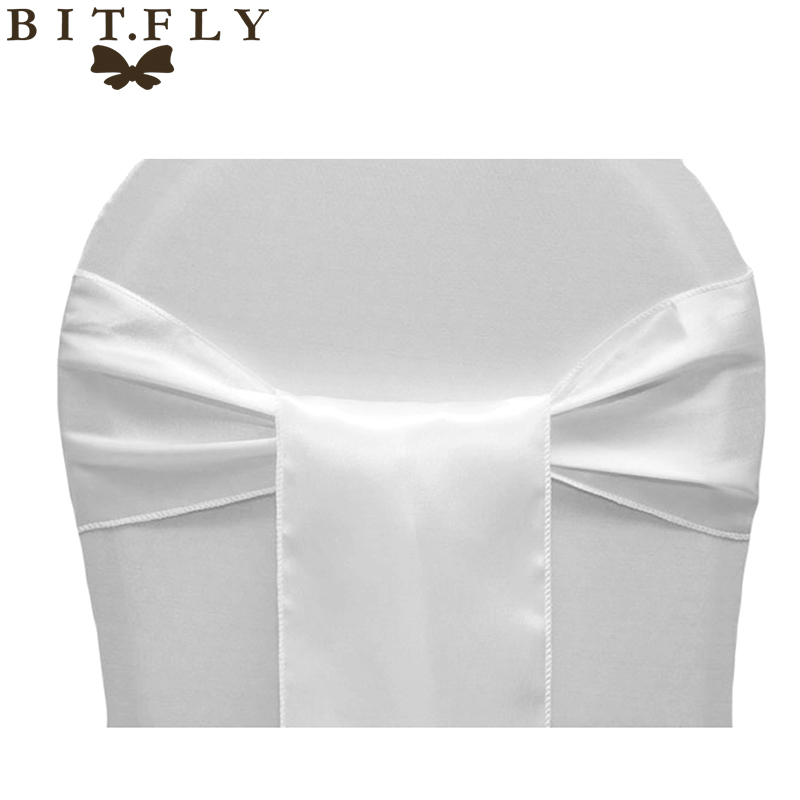 BIT.FLY – housse de chaises en Satin 15x275cm, 1 pièce, décoration de fête, mariage, hôtel, Banquet,