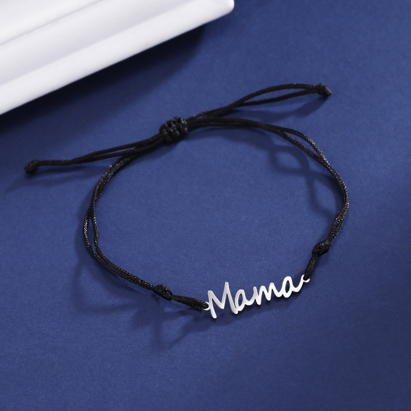 Skyrim-pulsera con dije de letra mamá para hombre y mujer, pulseras de cadena de cuentas de doble capa de acero inoxidable, joyería de , para el día de la madre