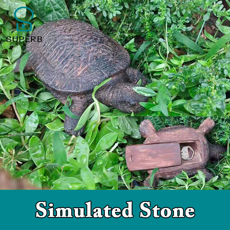 Superb escape room props simulated stone snail frog to hide object Key Box Outdoor Garden Secret Key Hidden Storage Box jxkj1987: PURPLE