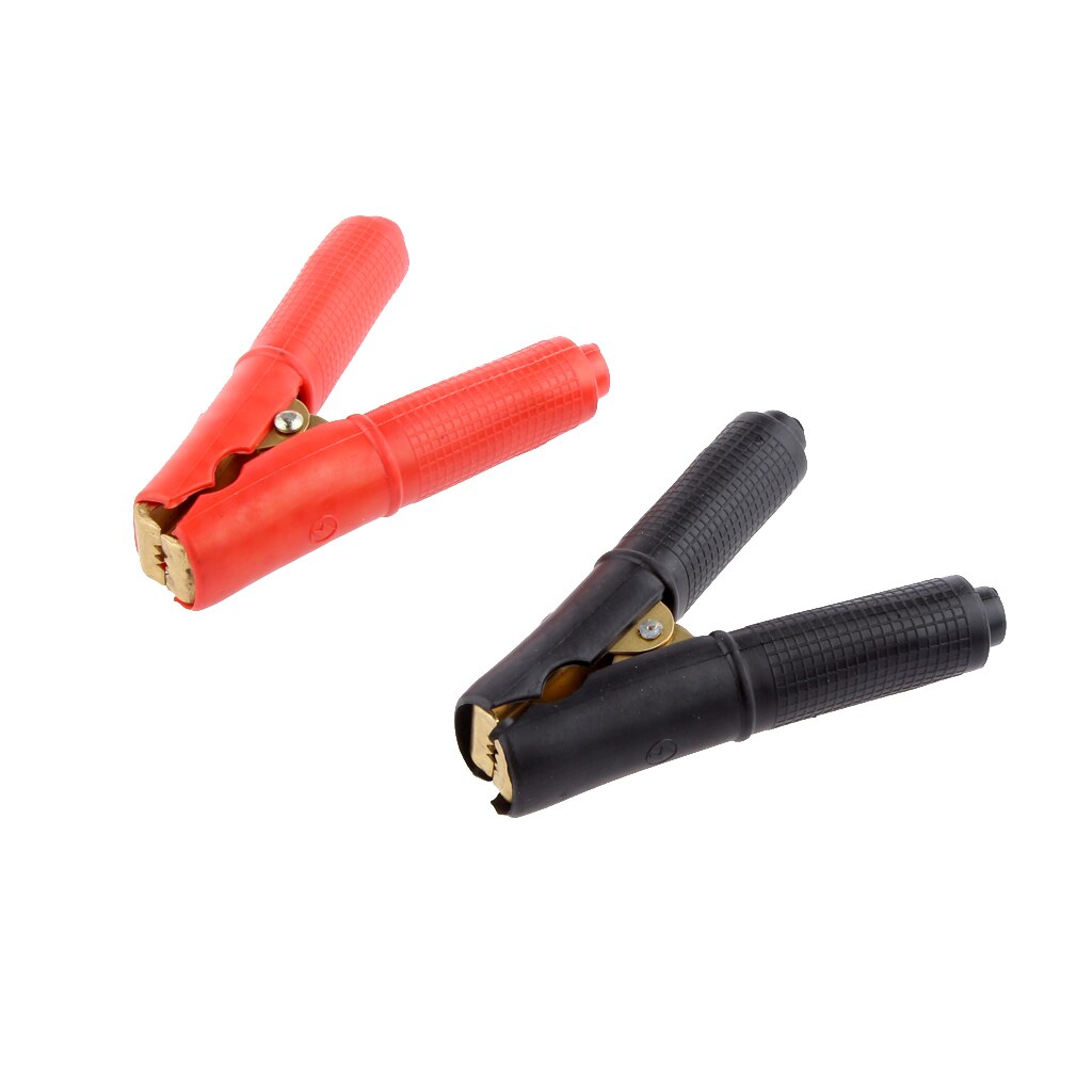 Par rojo/Negro 200A abrazaderas aisladas batería de coche de cobre pinza de Cable de prueba de cocodrilo Negativo Positivo