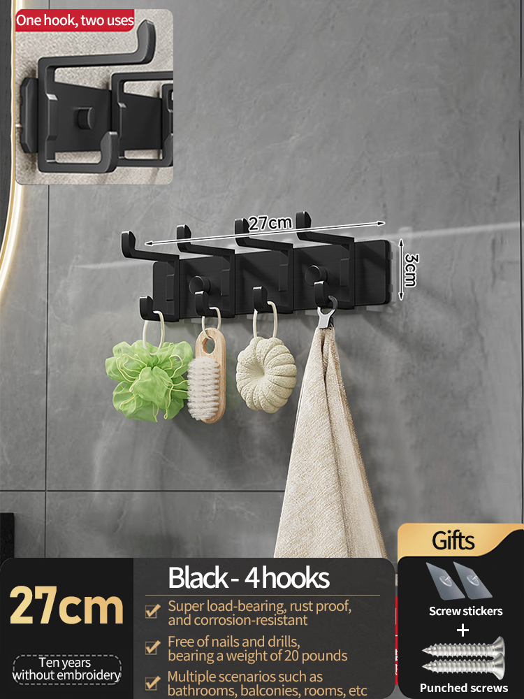 no drill door hooks Folding Robe Hooks Towel Hanger Nail Wall Rack Hooks Coat Clothes Holder for Bathroom Kitchen Accessories: green