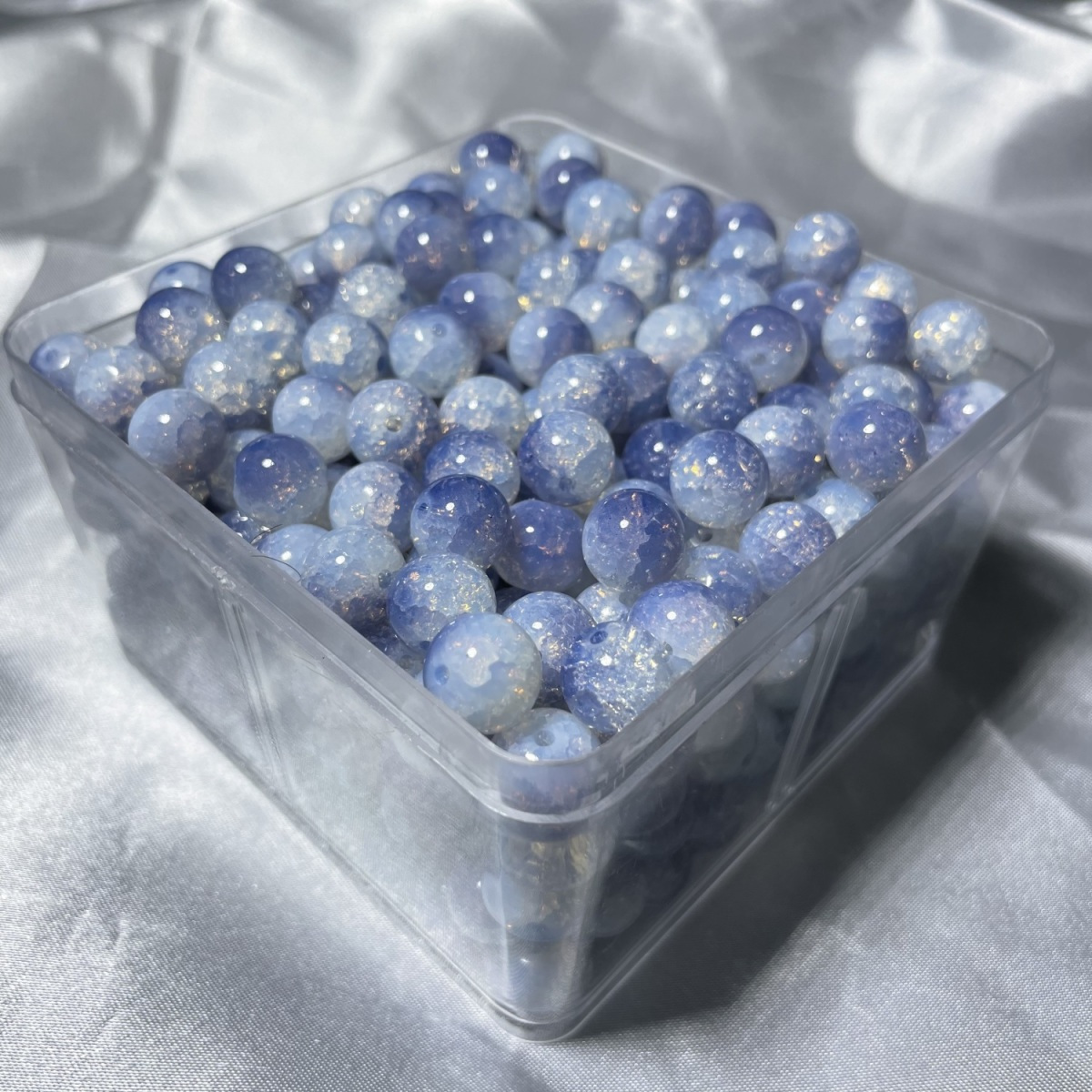 10mm 20 Uds. Cuentas de dos colores degradadas hechas a mano Diy chica hermosa pulsera de Multicolor collar cuentas sueltas joyería de hadas: Negro