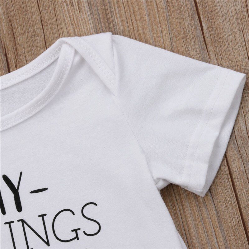 Tops Newborn Baby Boys Girls Bodysuit Jumpsuit Clothes Outfits Letter Clothing 0-18M