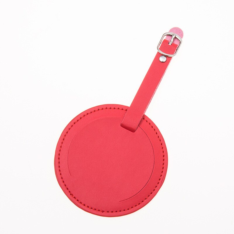 Leather Suitcase Round Luggage Tag Bag Pendant Handbag Travel Accessories Name ID Address Wedding VIP Invitation Label: Red