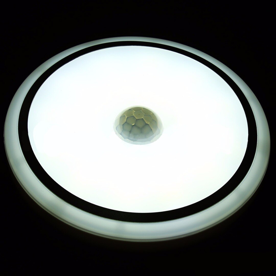 12W LED PIR Motion Sensor Infrared Ceiling Lamp Down Light Flush Mounted Fixture: white