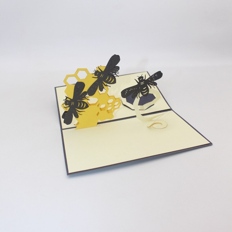 3D Handgemachte Comic Verschachtelung Bienen Papier Einladung Grußkarten mit Umschlag freundlicher Schild freundlicher Geburtstag Party Kreative