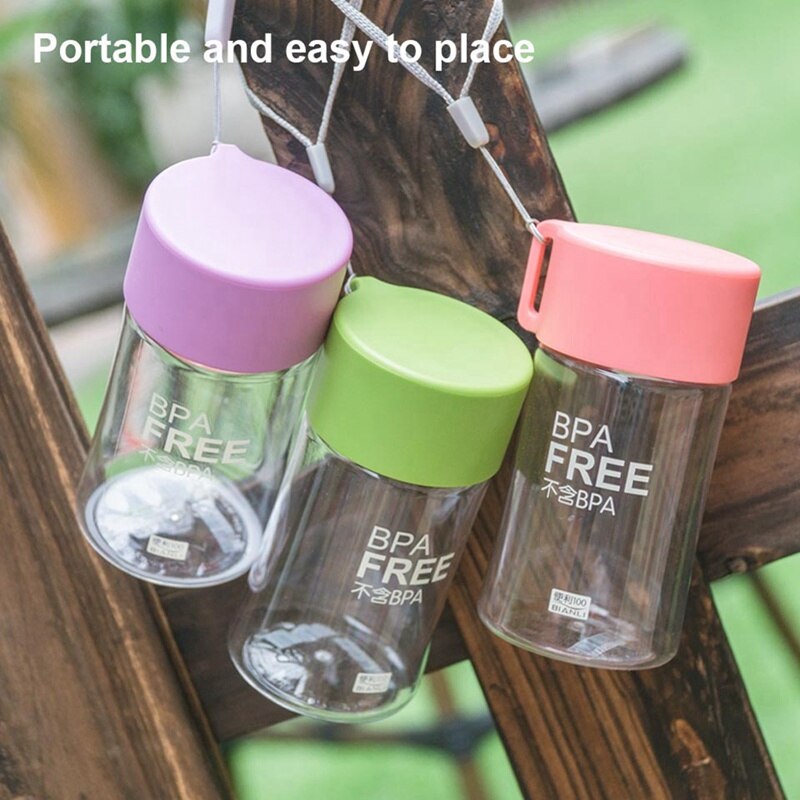 Mini Wasser Flasche Dicht transparent Wasser Flasche Tragbare Kleine Wasser Flaschen Mit Seil Für Studenten draussen Kunststoff Tasse