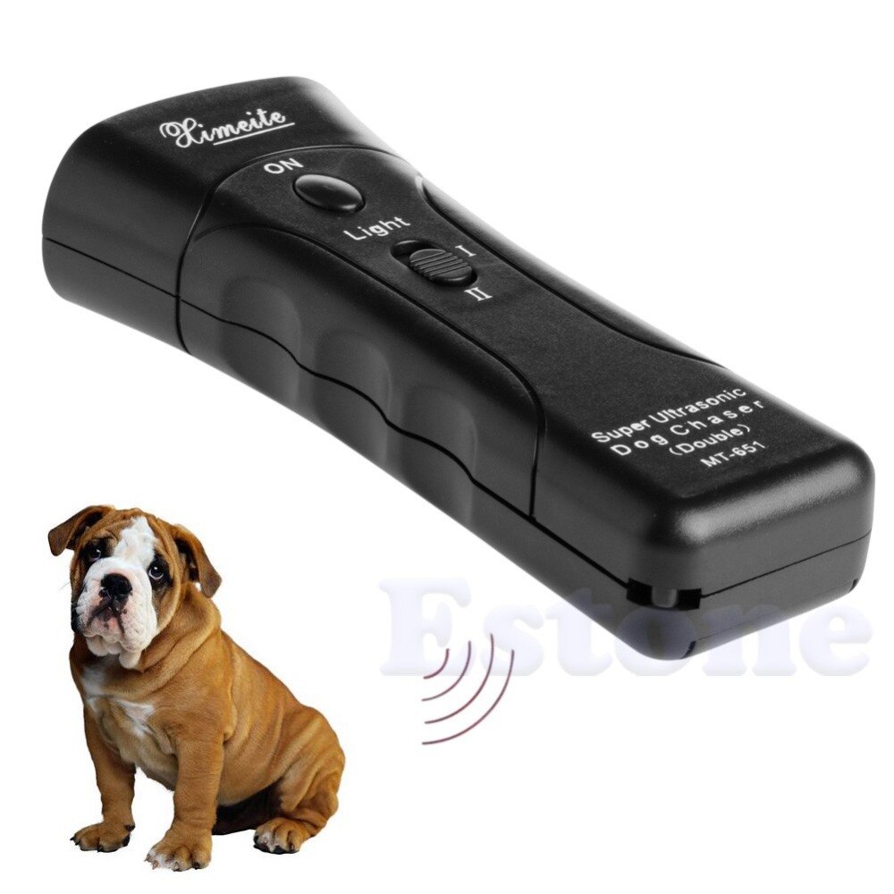 Ultrasone Hond Chaser Stopt Agressieve Dier Aanvallen Repeller W/Zaklamp
