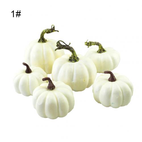 6/8/12Pcs Artificial Pumpkins Harvest Props Home Halloween Thanksgiving Decor: 1