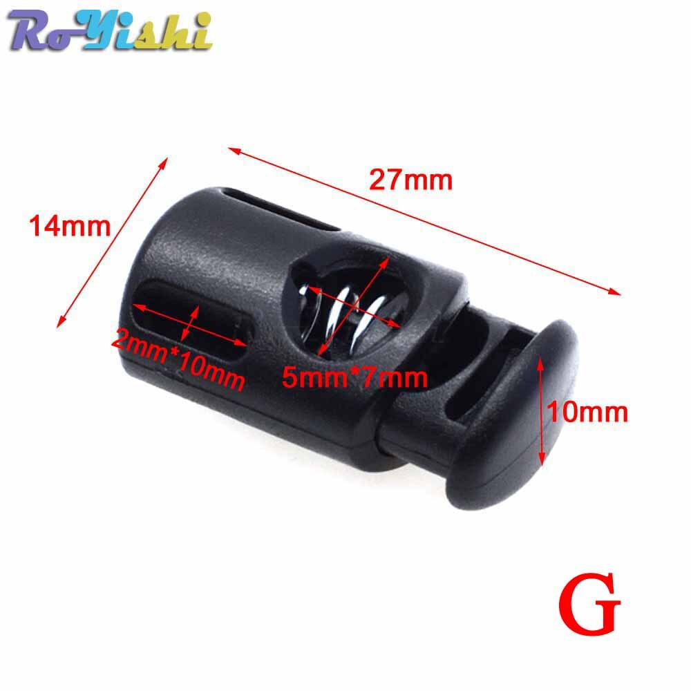 100 Stks/pak Cord Lock Toggle Clip Stopper Plastic Black Voor Tassen/Kleding: C0039-B1