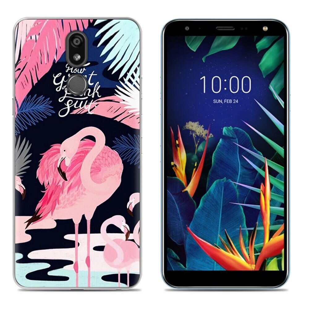 Funda de suave para teléfono LG K40/K12 Plus 5,7 pulgadas TPU colorida pintada cubierta trasera de silicona: 6