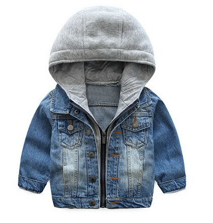 Jongens Jas Kleding Herfst Winter Hooded Denim Jas Voor Baby Meisjes Jas Jas Kids Bovenkleding Kinderen Kleding Uitloper