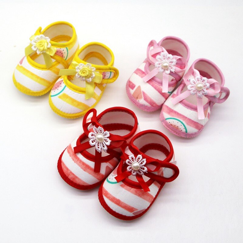 Toddler Soft Soled Baby Girl Sandals First Walkers Baby Breathable Cartoon Watermelon Pattern Anti-Slip Casual Sneakers
