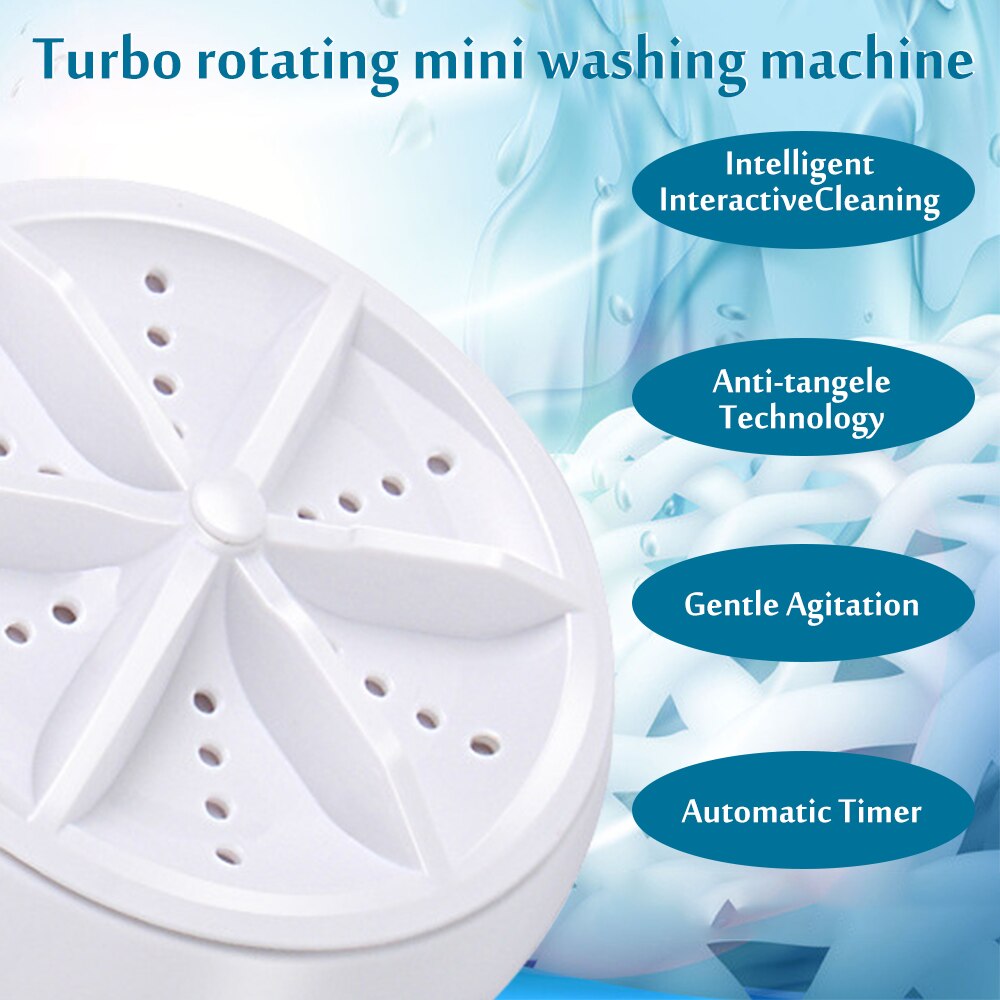 Portable Rotating Clothes Washer Mini Ultrasonic Washing Machine Turbo USB Removes Dirt Washer For Home Clothes Cleaning Tool