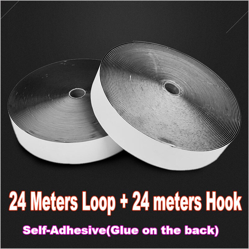 24 meters*2 nylon velcros self adhesive fastener tape sewing magic loop hook sticker strip clothing stick tape velcroing strap
