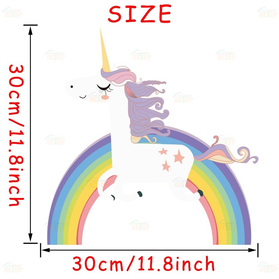 Bunte Einhorn Regenbogen Zauberstab Aufkleber Für freundlicher Zimmer Mädchen Schlafzimmer Fenster Kindergarten Dekor Geburtstag Kunst Wandmalereien Neue: Ursprünglich Titel