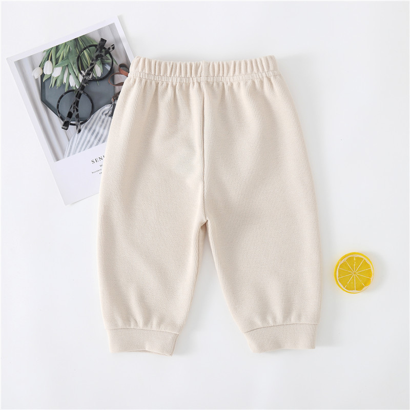 2021 outono novo bebê calças casuais da criança grande pp calças de algodão confortável solto meninos e meninas crianças roupas: beige / 6M  66cm