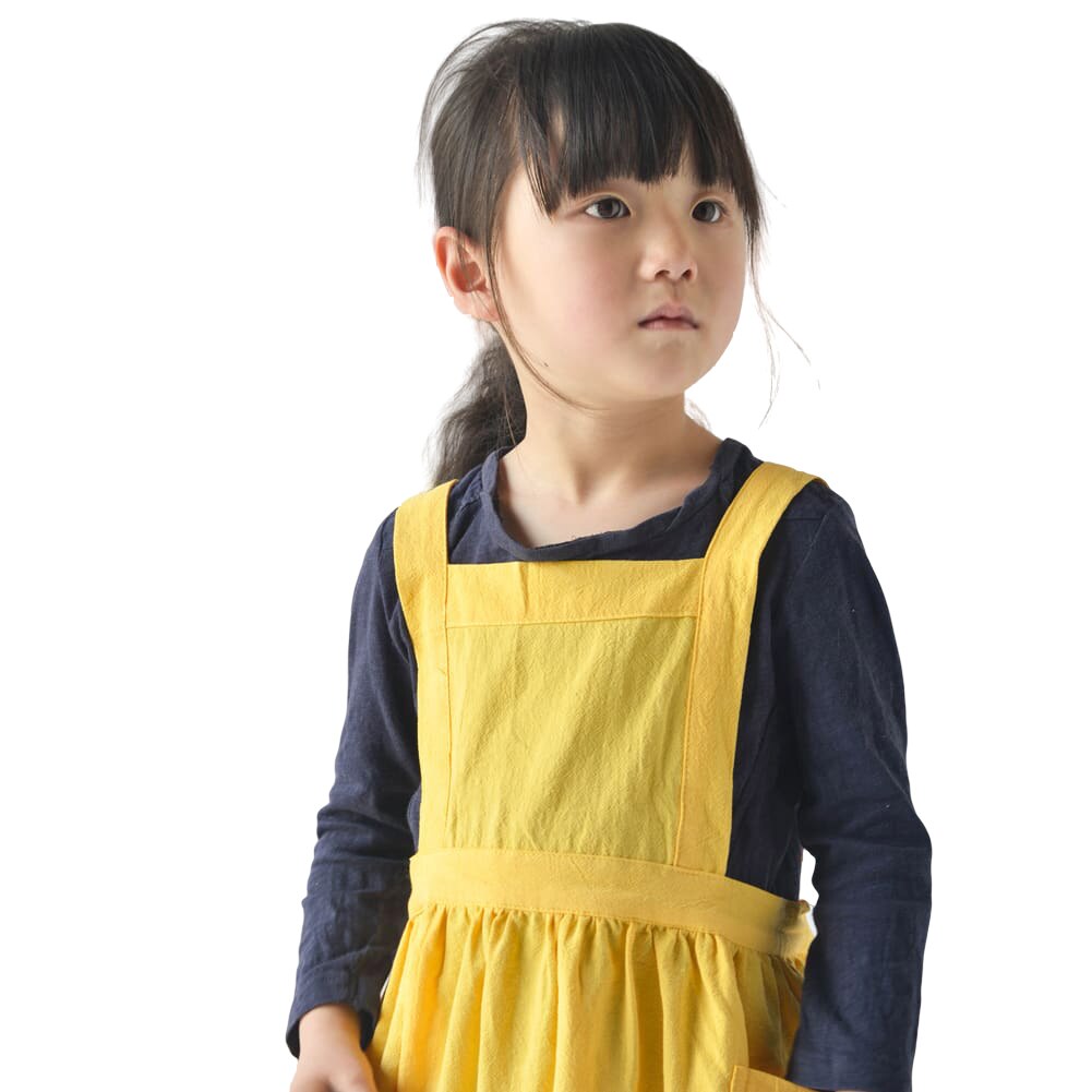 AA Kids-delantal japonés de algodón y lino para publicidad, uniforme de cocina para hornear con bolsillo