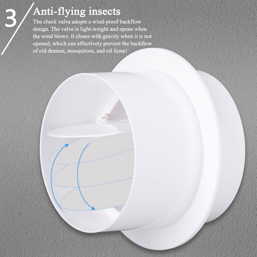 150mm Exhaust Fan Check Valve for Bathroom Kitchen Anti Odor Control Valve Flue Smoke Control