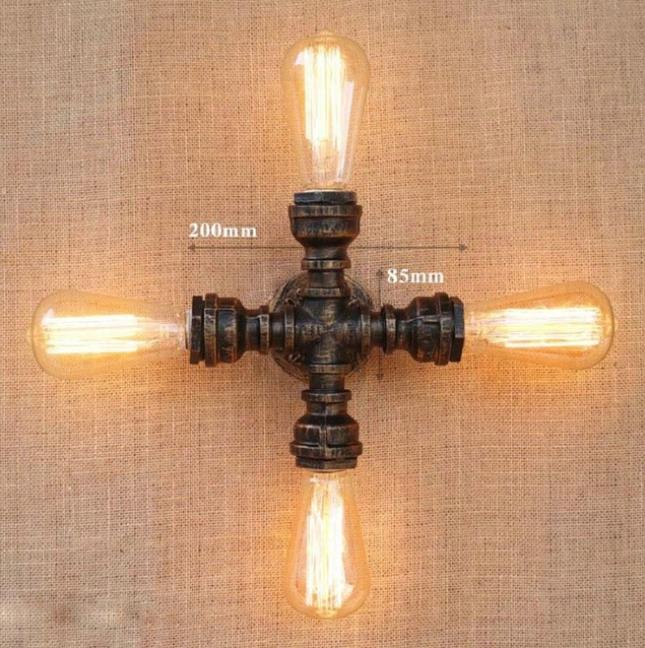 retro Industrie Zauberstab Lampe Jahrgang eisen rost Wasser rohr Lampen E27 Dachgeschoss Licht Überzogene Innen Beleuchtung Hause schlafzimmer Restaurant Deko: B