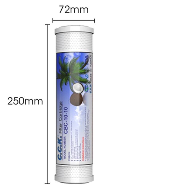 Filtro purificador de agua de 10 pulgadas, sistema de ósmosis inversa de algodón CCK T33 PP, Filtro frontal para purificador de agua de cocina