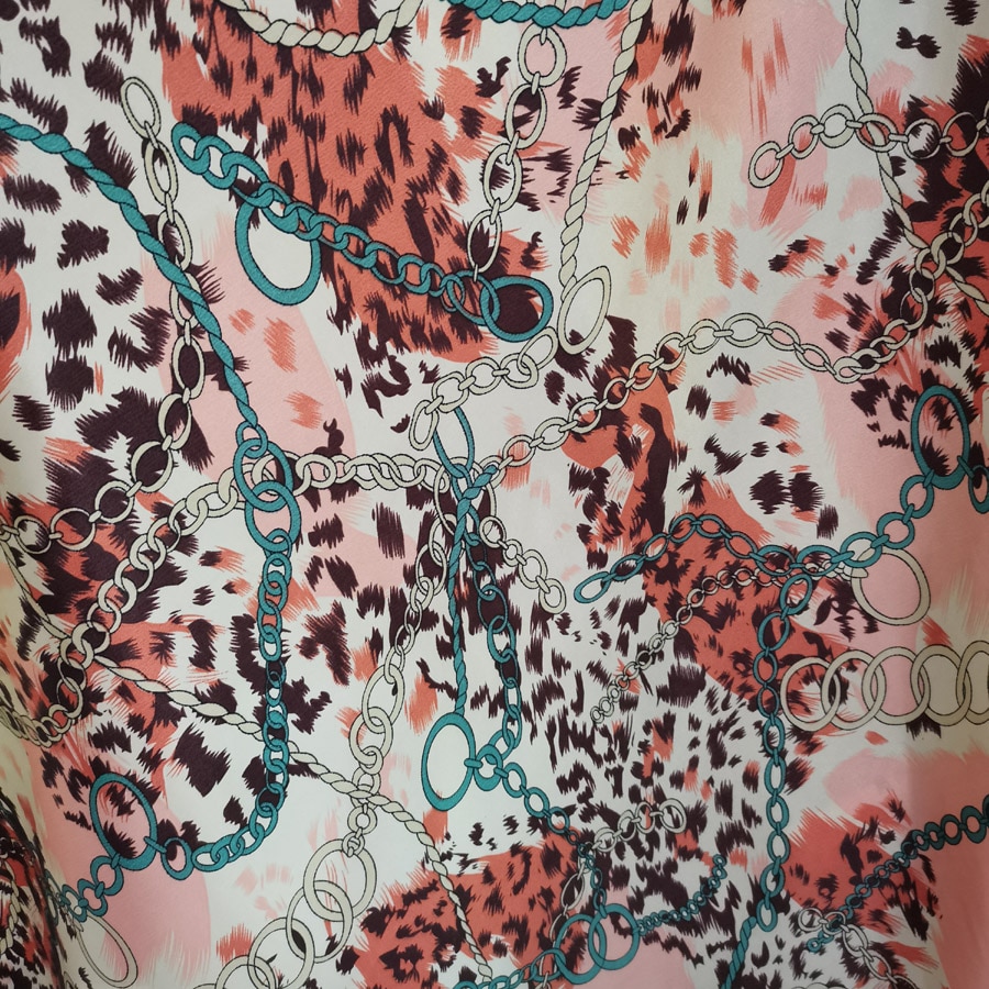Satin stof kæde leopard print bånd materiale blank charmeuse polyester tilda tørklæde materiale