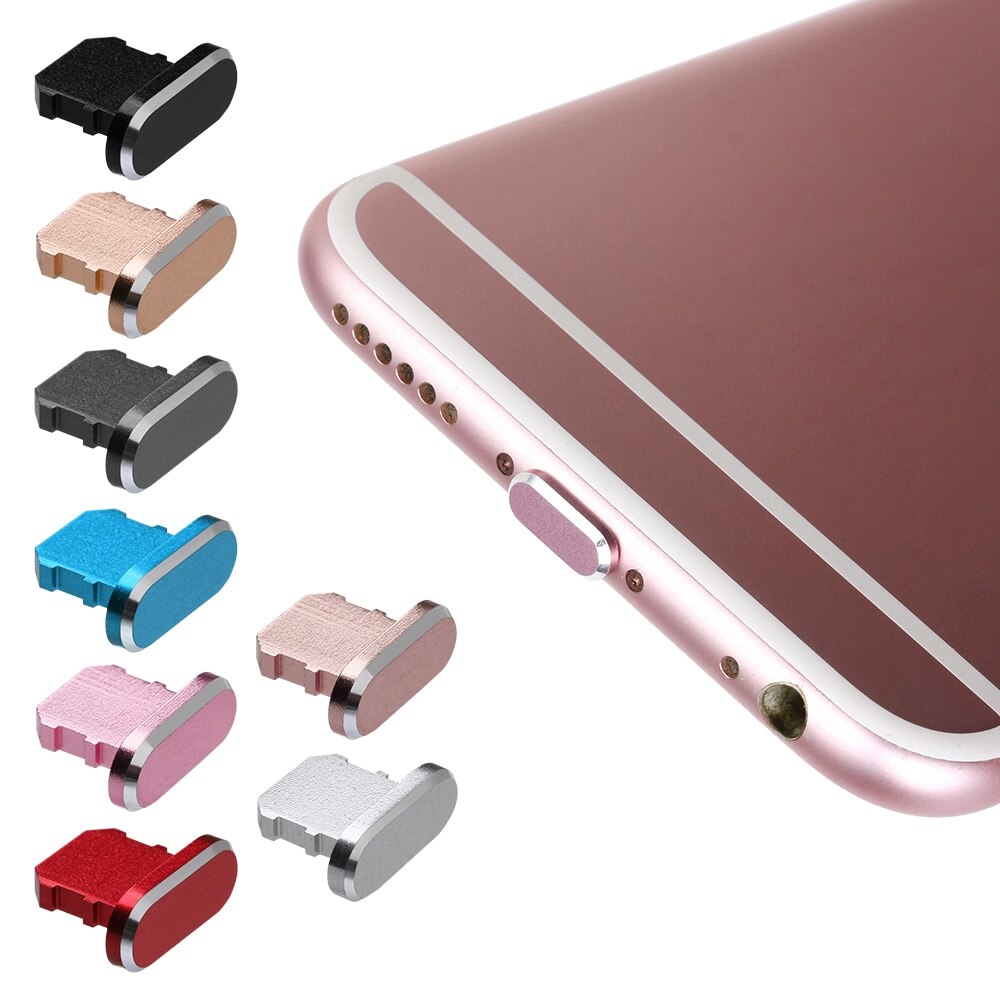 1Pc Kleurrijke Metal Anti Dust Dock Charger Plug Stopper Cap Cover Voor Iphone X Xr Max 8 7 6S Plus Mobiele Telefoon Accessoires
