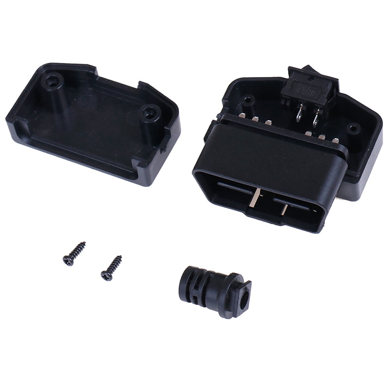 1set OBD II Type 16 Pin Male Auto Car Connector Cable Wire Sockets Connector Plug with Shell and Screw