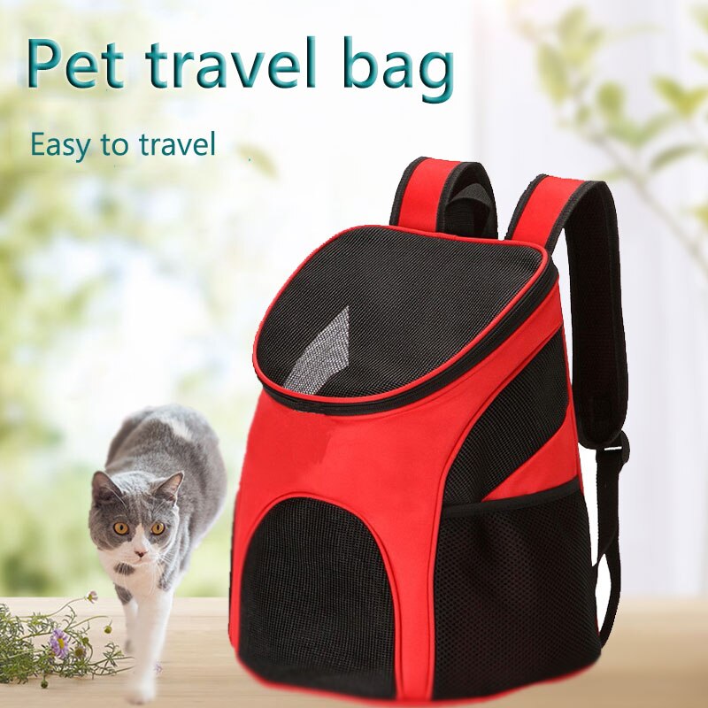 Foldable Pet Bag Carrier Backpack Dog Cat Outdoor Travel Carrier Packbag Portable Zipper Mesh Pet Out Bag Cat Backpack