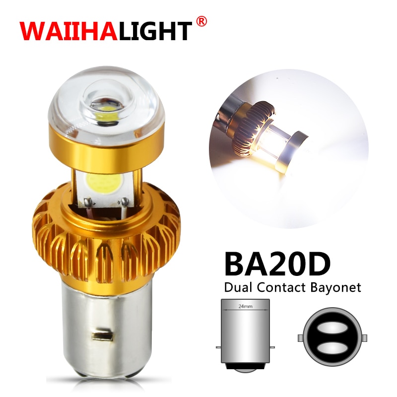 BA20D Motorfiets Led Koplamp Lampen H4 Motorbike Scooter Koplamp Lampen 3COB 65000K High Power Hi/Lo beam