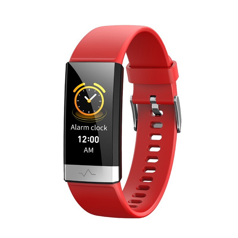 V19 Smart Bracelet ECG+PPG+HRV Heart Rate Monitor Blood Pressure Monitoring Sleep Bluetooth Fitness Tracker Big Led Smart Watch: Red