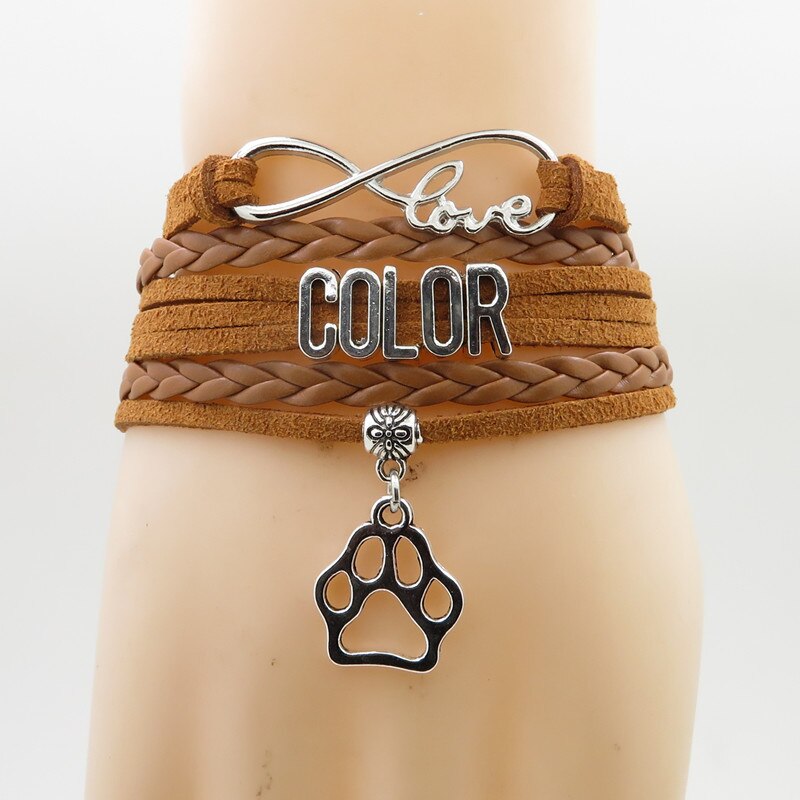 Infinity Liefde Maine Coon Kat Mom Armband Pet Charm Vrouwen En Mannen Armbanden: Brown