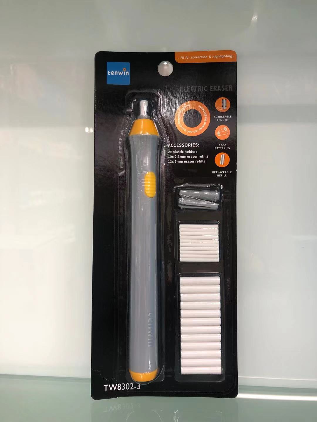 1Set Adjustable Pencil Electric Eraser School Rubber Kawaii Children Electronic Eraser Cute Stationery Office Supplies: gray