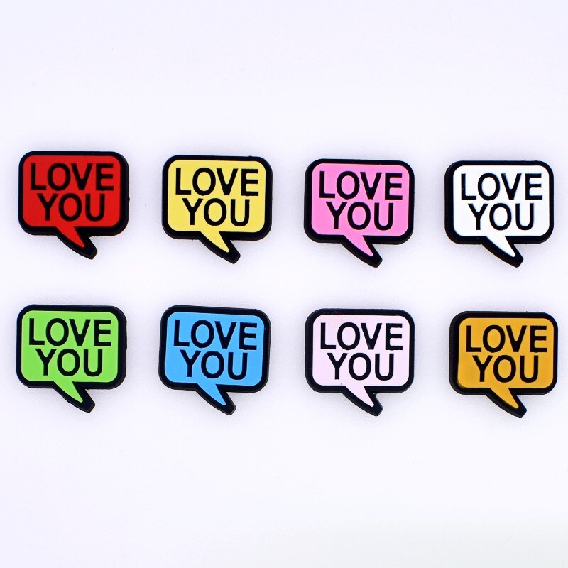 Baby Children Simple Phrase Symbol Hi Hello Love You OK 8pcs Shoes Decoration Wristbands Ornaments
