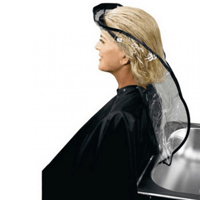 1PC Waterproof Shampoo Shawl Hair Funnel Baked Oil Dyed Hair Care Shawl Shampoo Shawl For Household Hair Wash Rinse Dye Hair Cut: Black