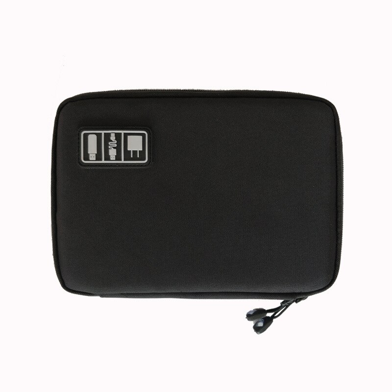 3C Digital Bag Men Travel Gadgets Pouch Power Cord Charger Headset Organizer Drive Electronic Suitcase Accessorie: Black