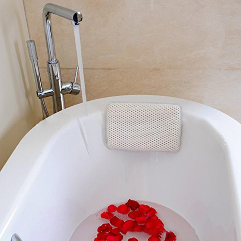1pc spa badkussens zuignap antislip bad spa kussen pu waterdichte spons badkussen kussen badkamer douche kussen