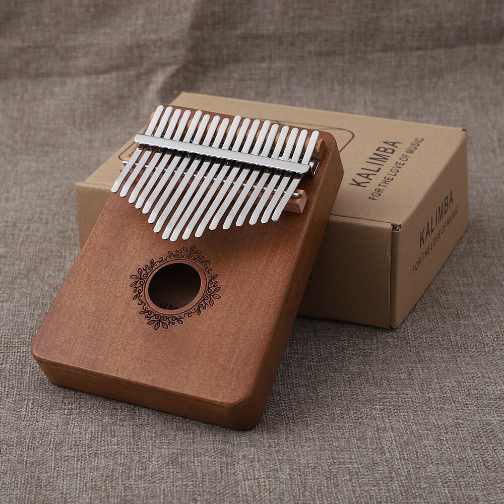 Kalimba 17 key Thumb Piano Mbira Music Box Finger Piano Calimba 21 30 Keys Mahogany Wooden Acacia Musical Instruments machine: 01-1 Brown