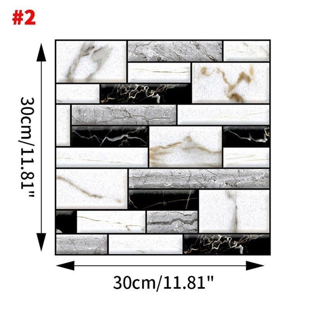 Waterproof Stone Brick Wall Sticker Self adhesive Wallpaper Home Decor Wall Art Decal Living Room Bedroom Bathroom Kitchen Decor: White