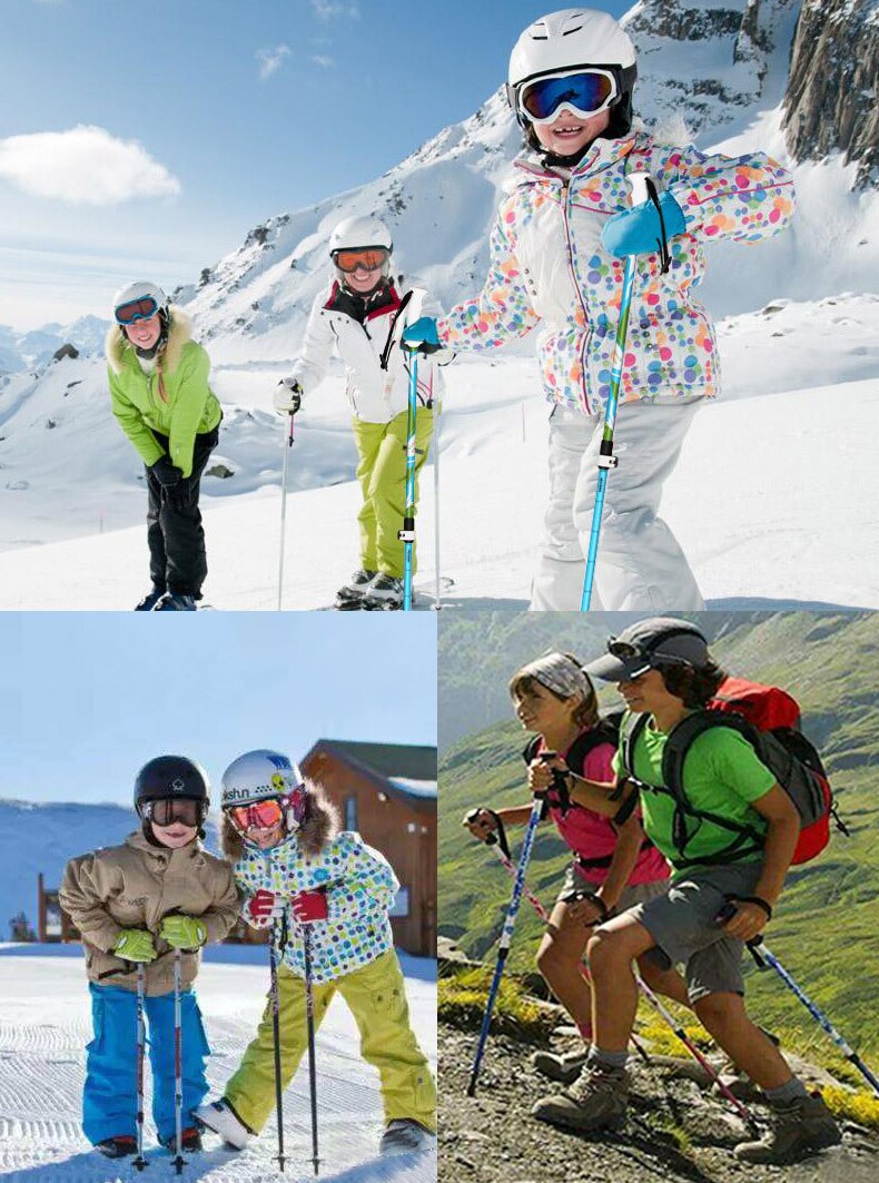 Pioneer 2 Pcs Ultralight Kids Hiking Walking Sticks 58-90cm Trekking Trail Pole Children Girls Boys Carbon Fiber Walking Cane
