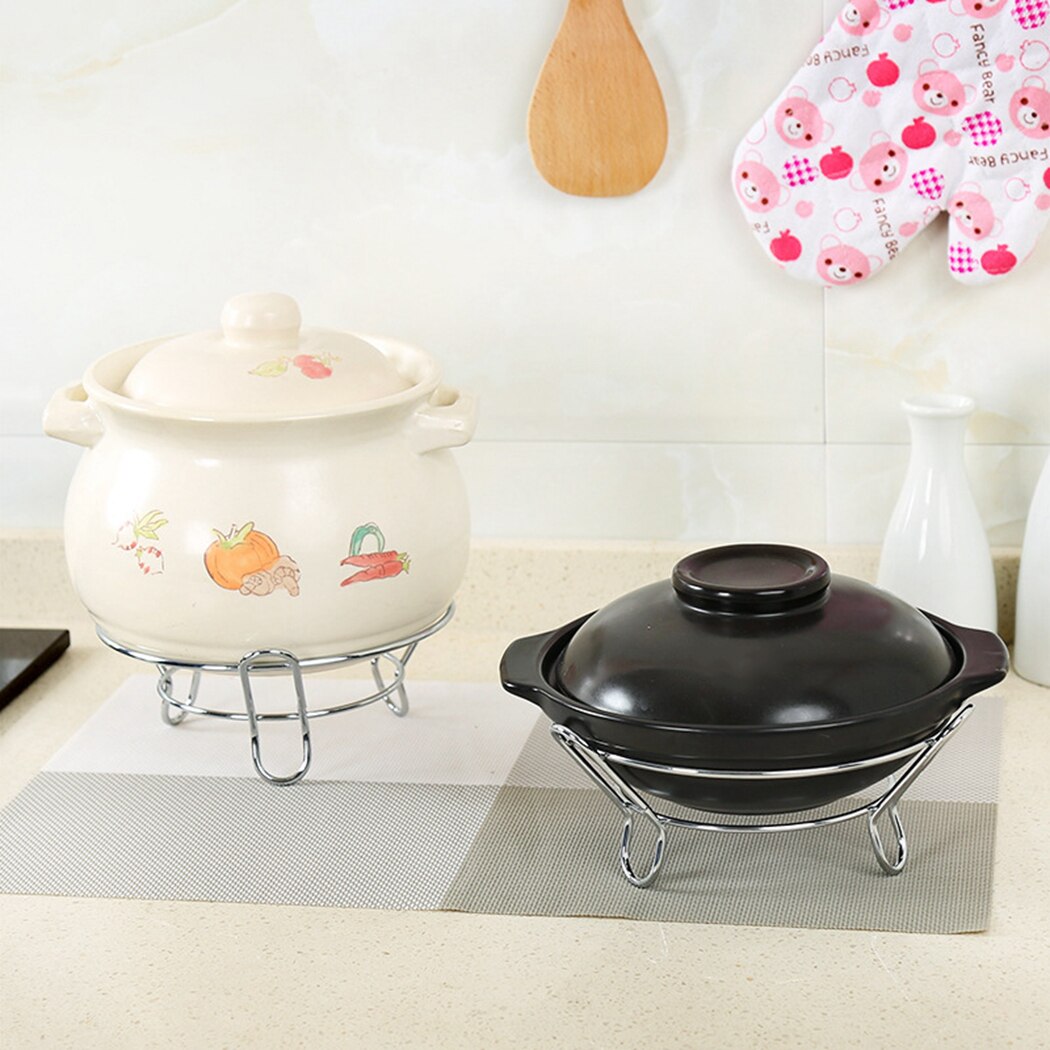 Garnek ze stali nierdzewnej stojak kreatywny okrągły siatka robić studzenia gotowanie półka na garnki uchwyt miska wsparcie naczynia spoczywa kuchenny schowek