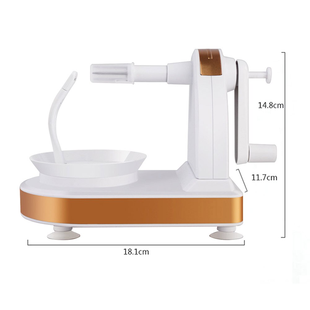 Fruit Apple Peeler Multifunctionele Rotary Hand Aangezwengeld Fruit Apple Peeler Machine Handmatig Snijden Apple Slicer Keuken Gadget: White