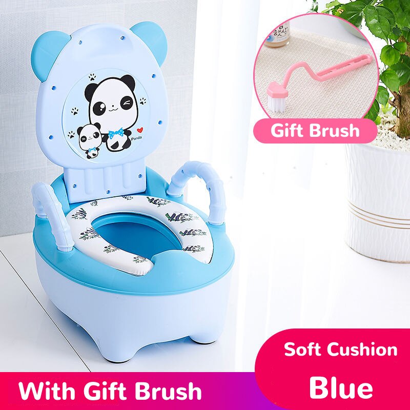 Pot de formation pour enfants et bébé en plastique,chaise siège toilette formation pour enfant bas âge, motif mignon et doux,: Soft Cushion Blue