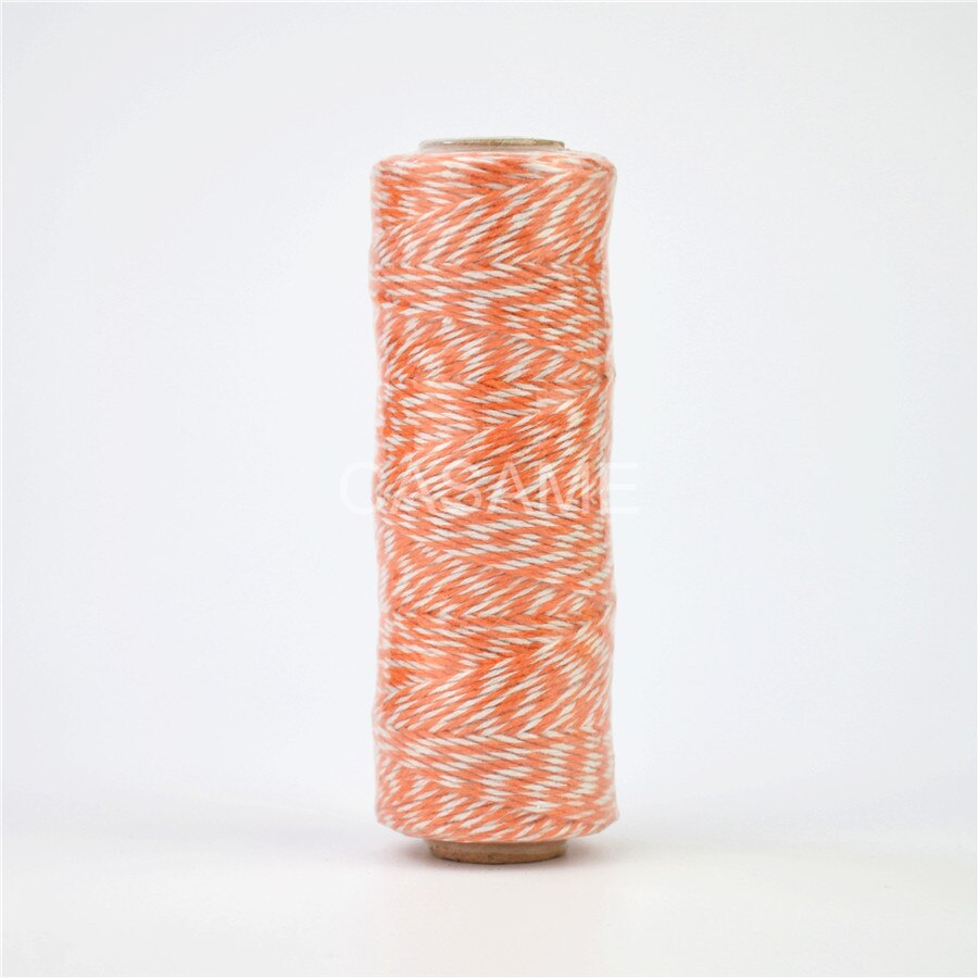 100% natural cotton rope 4ply (100Yards) 1pcs thin Bakers twine color baker twine silver gold red pink cotton string color: orange